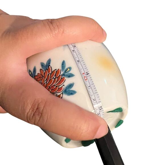 Vtg Small Midcentury Colorful Ginger Jar w Lid Bird Flowers Japan 4.75" Set of 2 - Picture 9 of 9